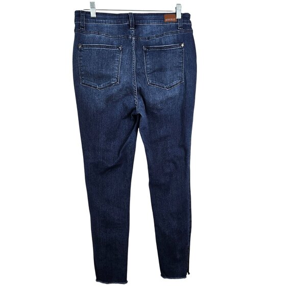 Judy Blue Womens High Waist Raw Hem Dark Wash Skinny Jeans Size 32W Raw Hem - Picture 4 of 11